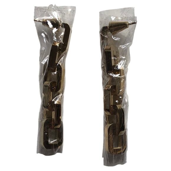 Eddie Borgo NWT Classic 12 Karat Gold Plated Supra Link Drop Earrings - Picture 7 of 15